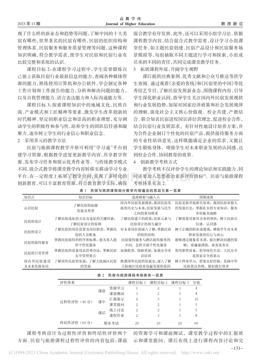 课程思政融入酒店专业课程教...究——以民宿与旅游课程为例_张婕.pdf_第3页