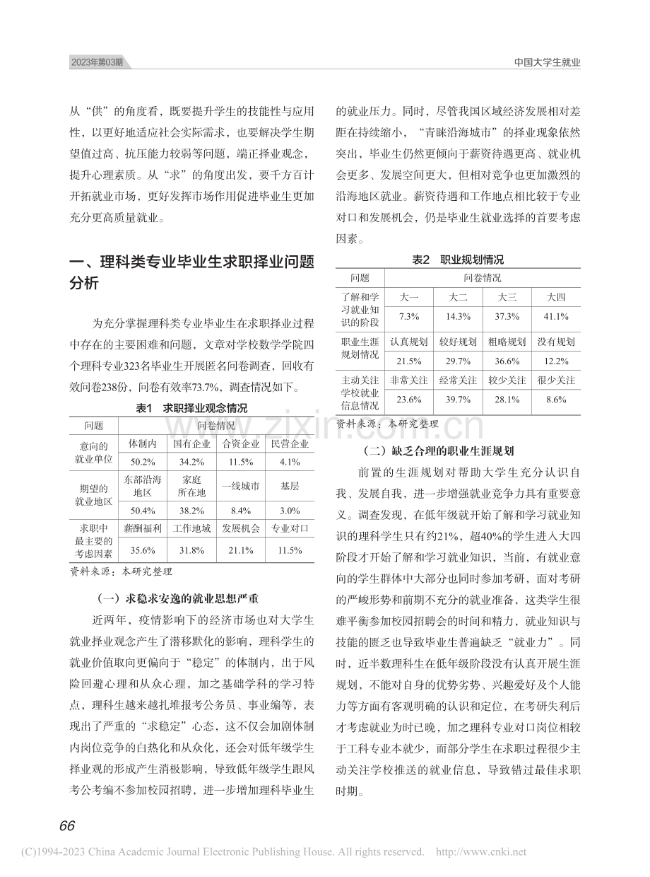 理科类专业大学生就业影响因...思考——以山东科技大学为例_盖康.pdf_第2页