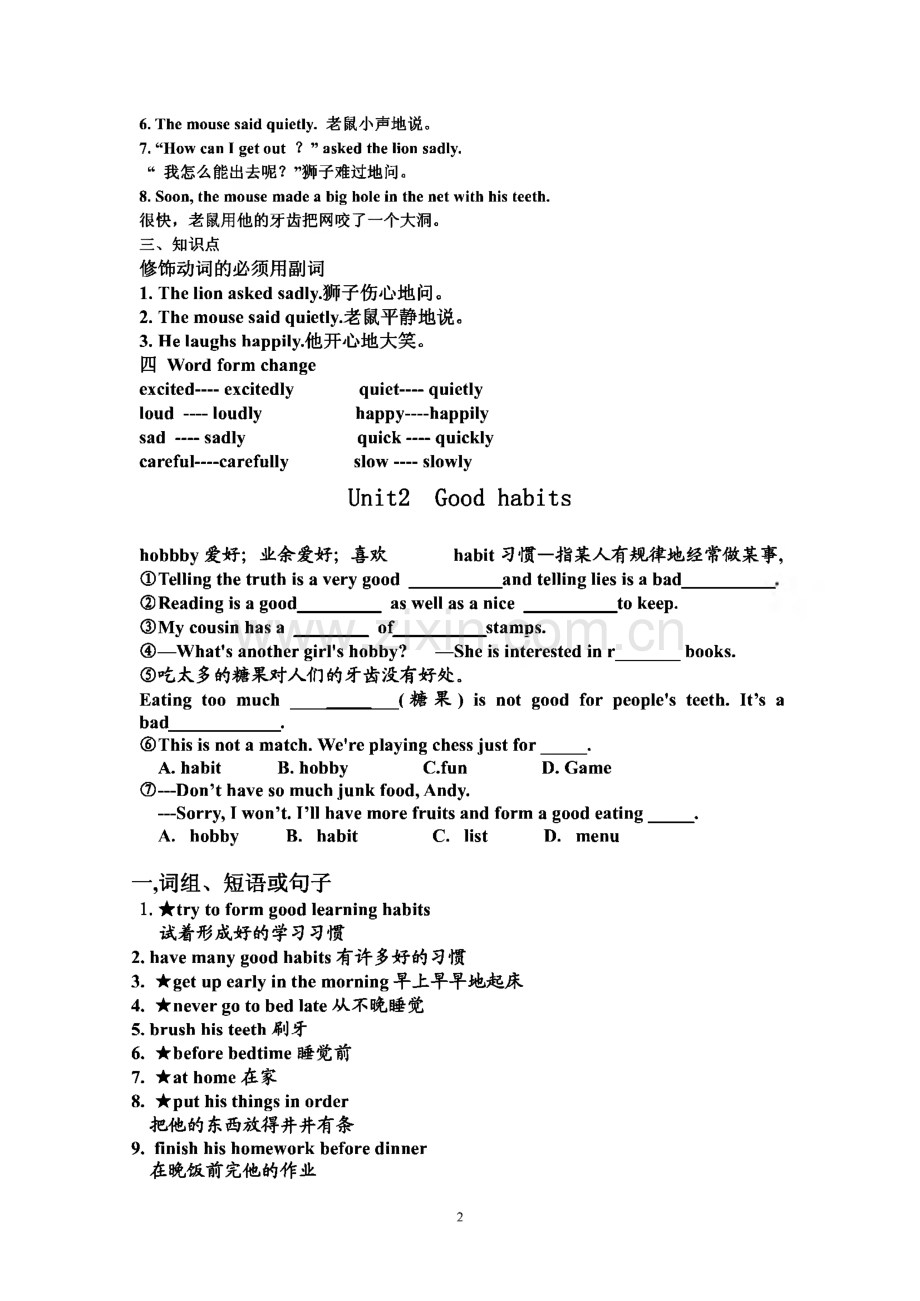 译林版六年级英语下册各单元知识点及考点精炼.pdf_第2页