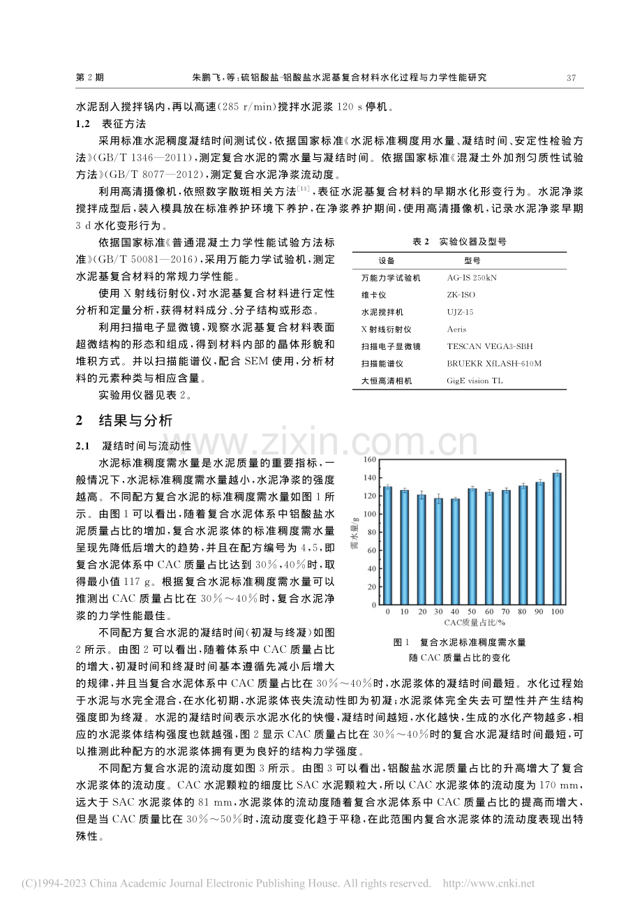 硫铝酸盐-铝酸盐水泥基复合材料水化过程与力学性能研究_朱鹏飞.pdf_第3页