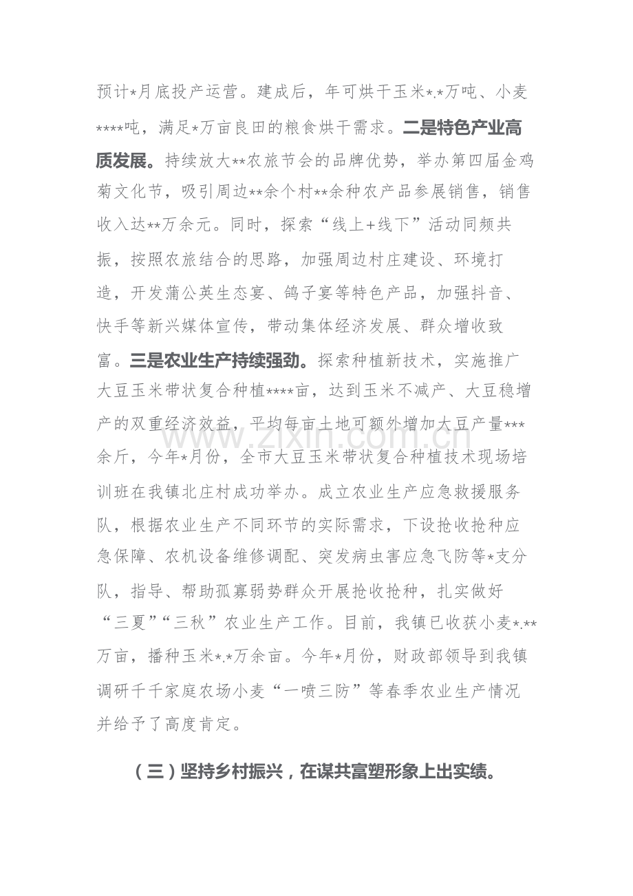 乡镇2023年上半年工作总结和下半年工作安排范文三篇.docx_第3页