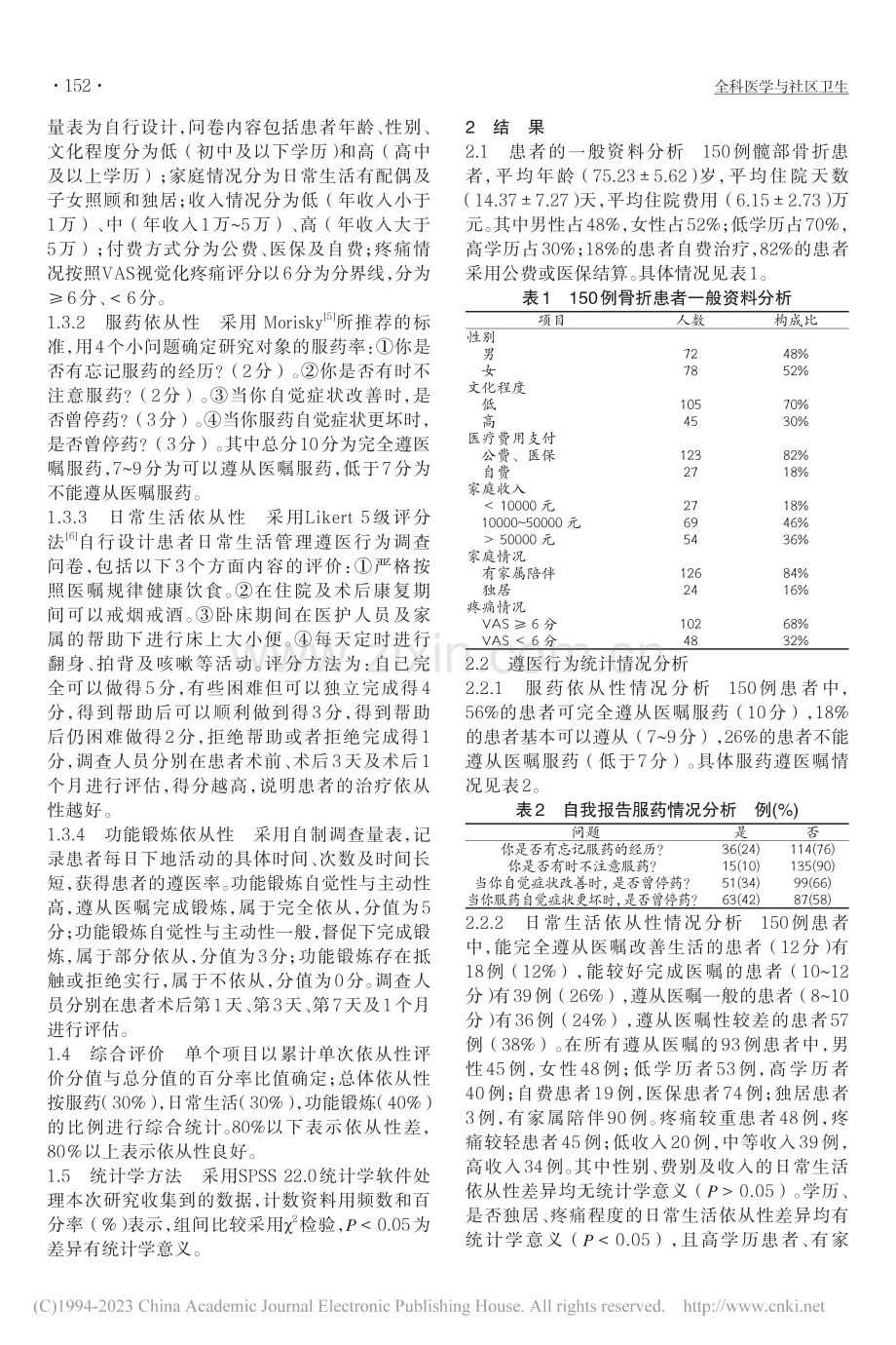 老年髋部骨折住院患者依从性的影响因素分析_余淑萍.pdf_第2页