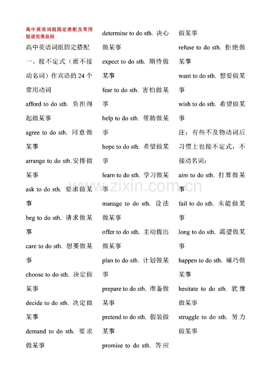 高中英语词组固定搭配及常用短语完美总结.pdf_第1页