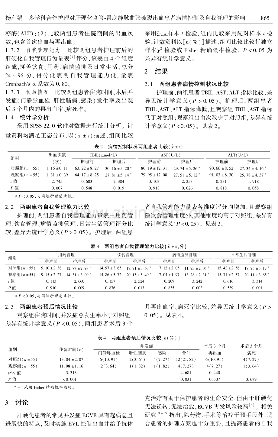 多学科合作护理对肝硬化食管-胃底静脉曲张破裂出血患者病情控制及自我管理的影响.pdf_第3页