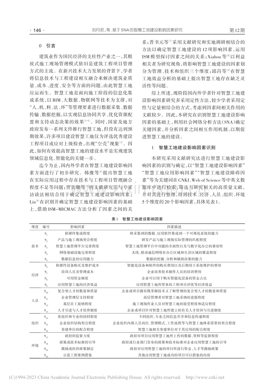 基于SNA的智慧工地建设影响因素研究_刘月君.pdf_第2页