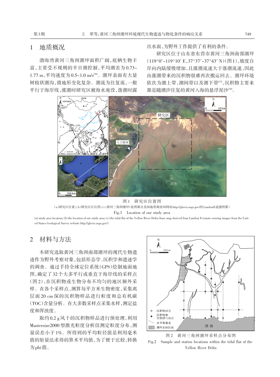 黄河三角洲潮坪环境现代生物遗迹与物化条件的响应关系.pdf_第2页