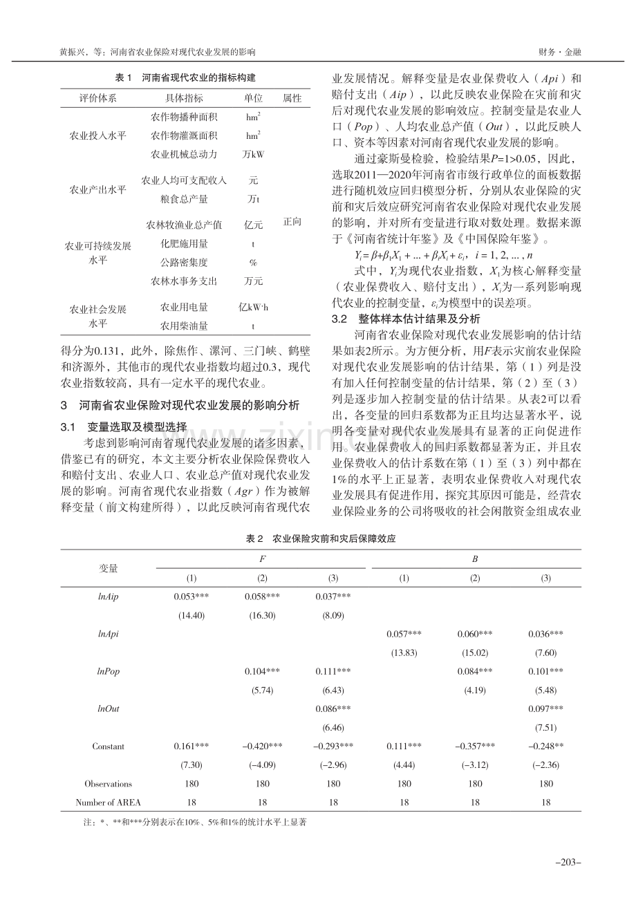 河南省农业保险对现代农业发展的影响_黄振兴.pdf_第2页