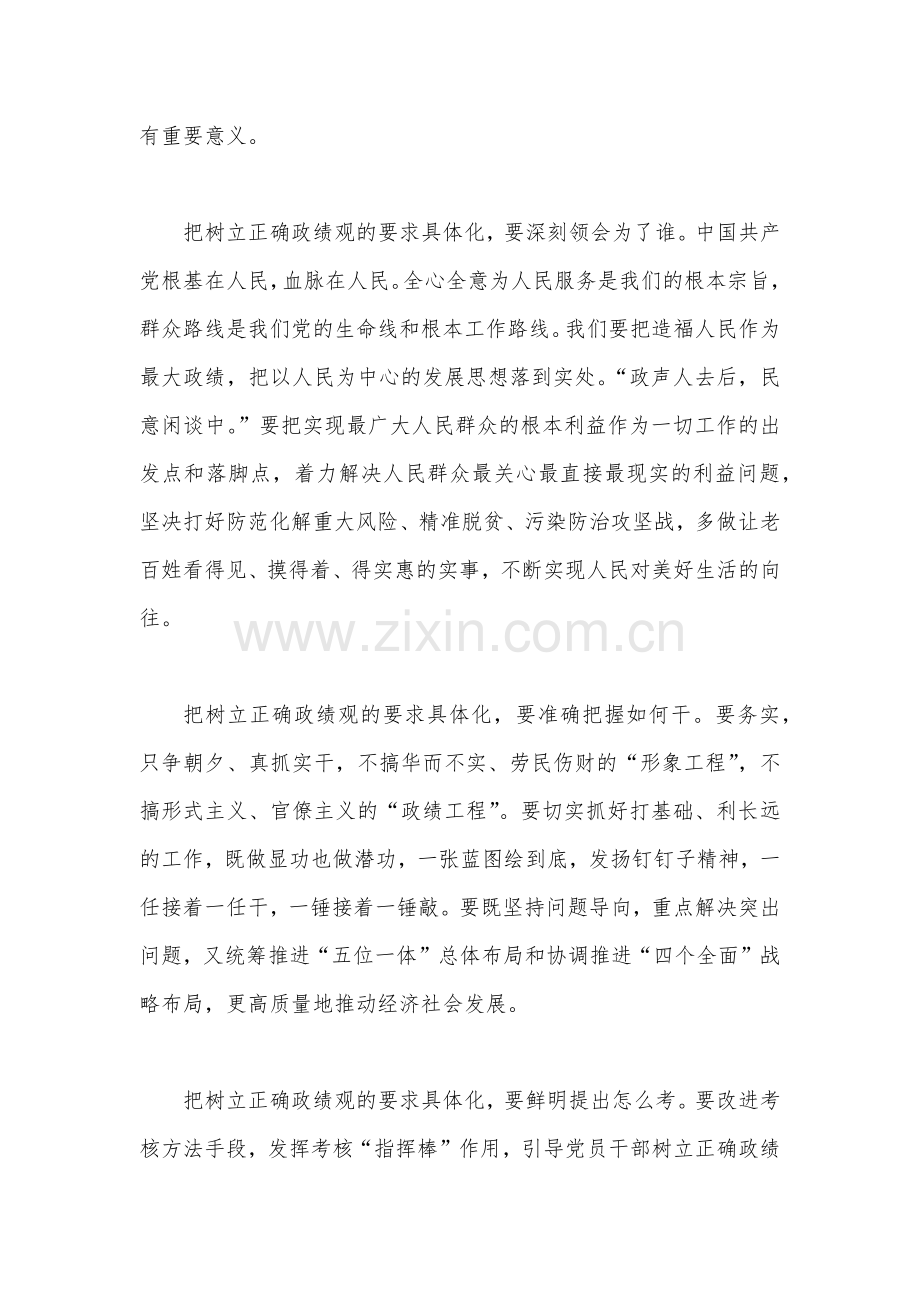 两篇文：2023年树立和践行正确政绩观心得体会座谈发言稿.docx_第2页