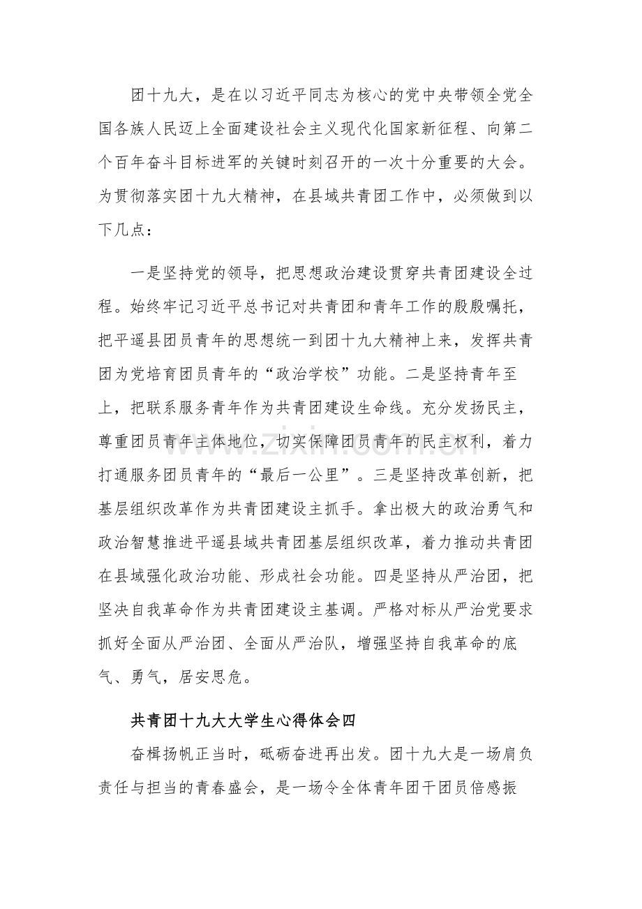 共青团十九大大学生心得体会汇篇范文.docx_第2页