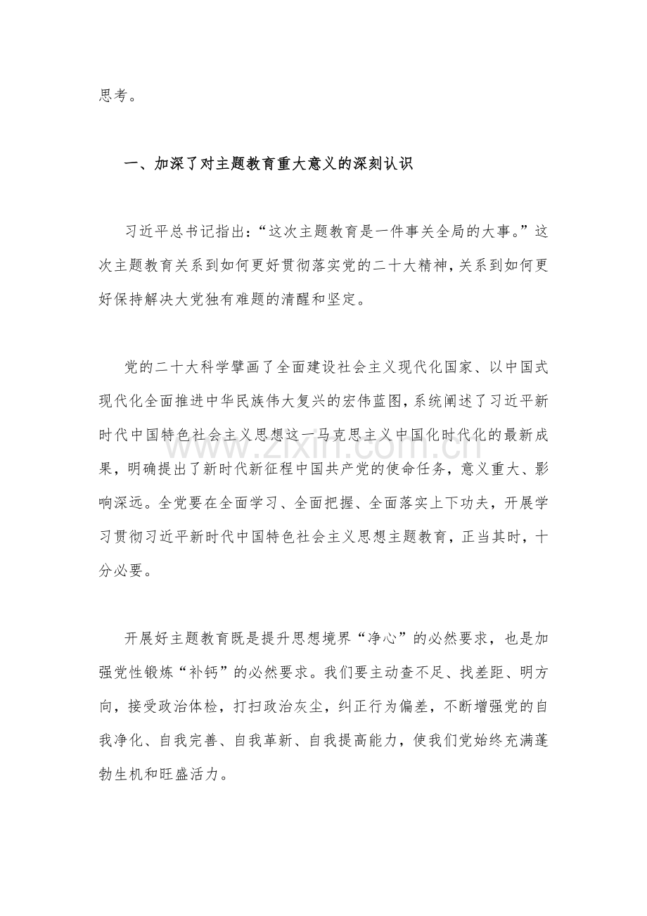 2023年党员干部开展学习主题教育读书班心得体会【两篇文】.docx_第3页