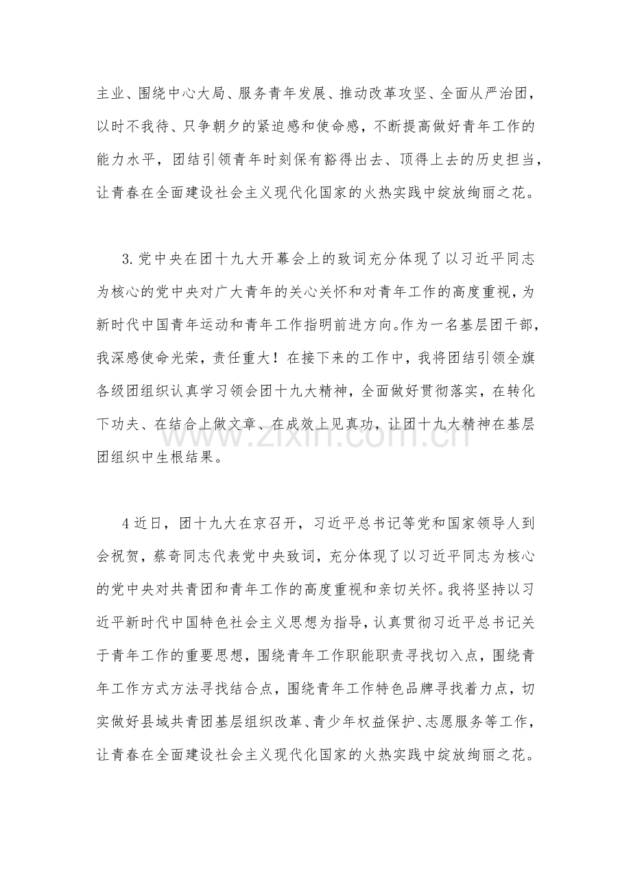 2篇文：2023年学习共青团十九大精神心得体会（供参考）.docx_第3页