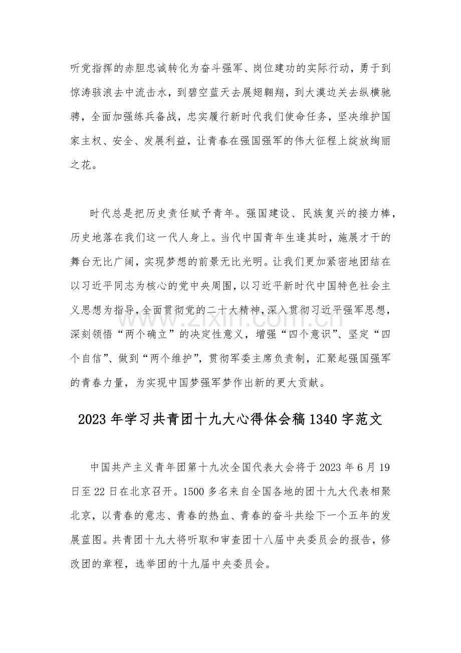 两篇稿：2023年学习共青团十九大精神心得体会范文.docx_第3页