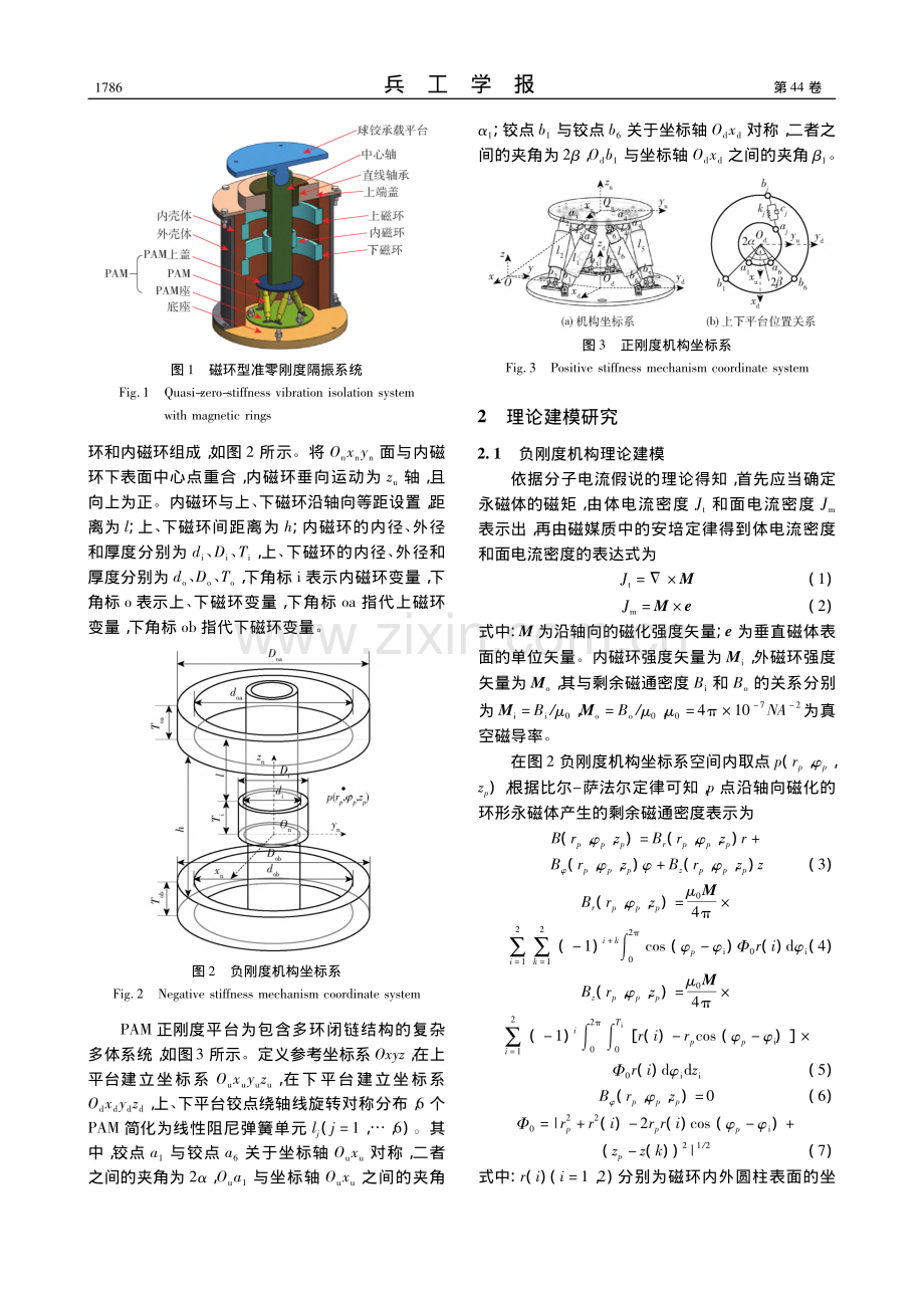 磁环型准零刚度隔振系统动态特性_李占龙.pdf_第3页