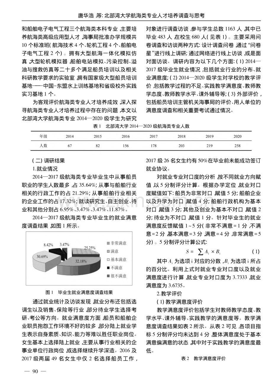 北部湾大学航海类专业人才培养调查与思考_唐华浩.pdf_第2页