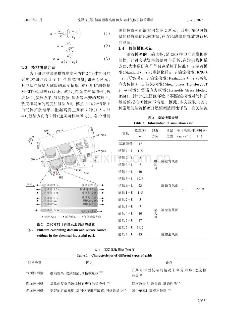 储罐泄漏高度和方向对气体扩散的影响_沈泽亚.pdf_第3页