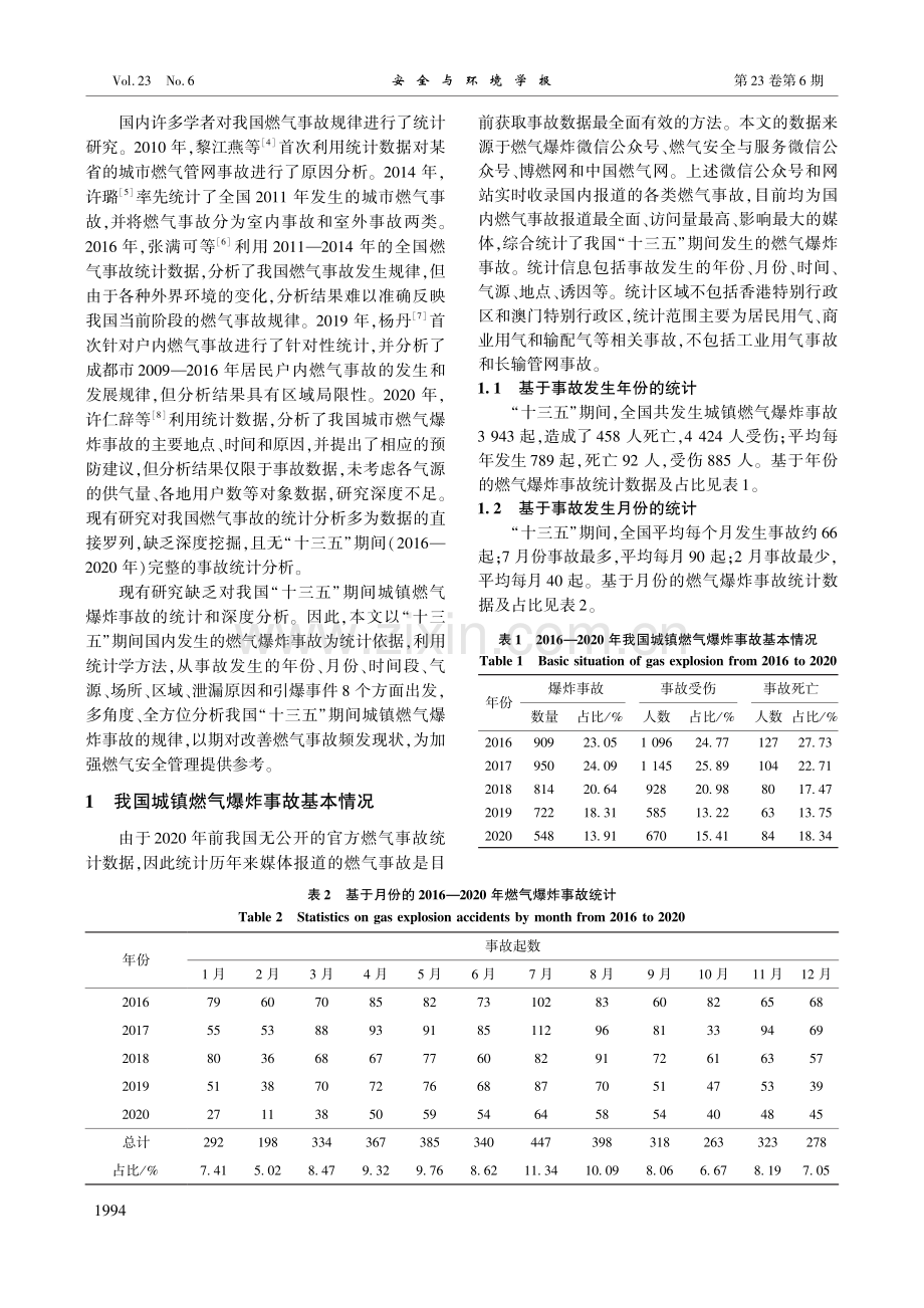 2016—2020年我国城...燃气爆炸事故统计与规律分析_田彬.pdf_第2页