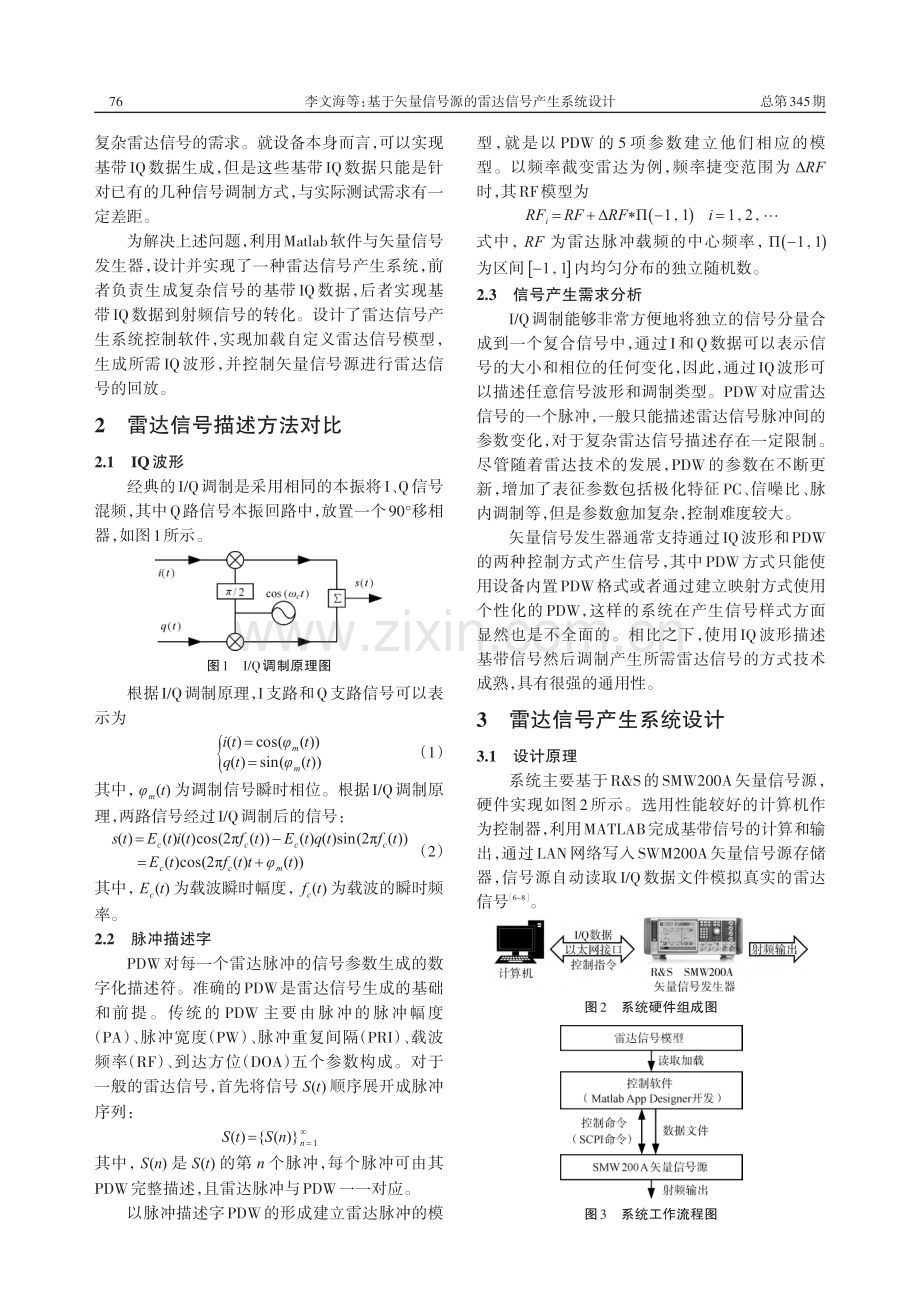 基于矢量信号源的雷达信号产生系统设计_李文海.pdf_第2页