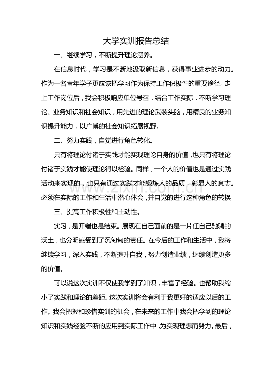 大学实训报告总结.docx_第1页