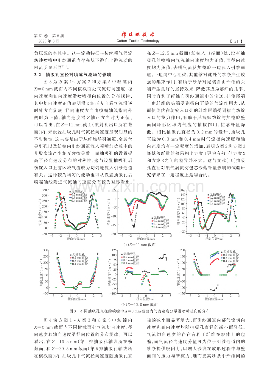 抽吸孔结构对喷气涡流纺喷嘴气流场的影响_朱江阳.pdf_第3页