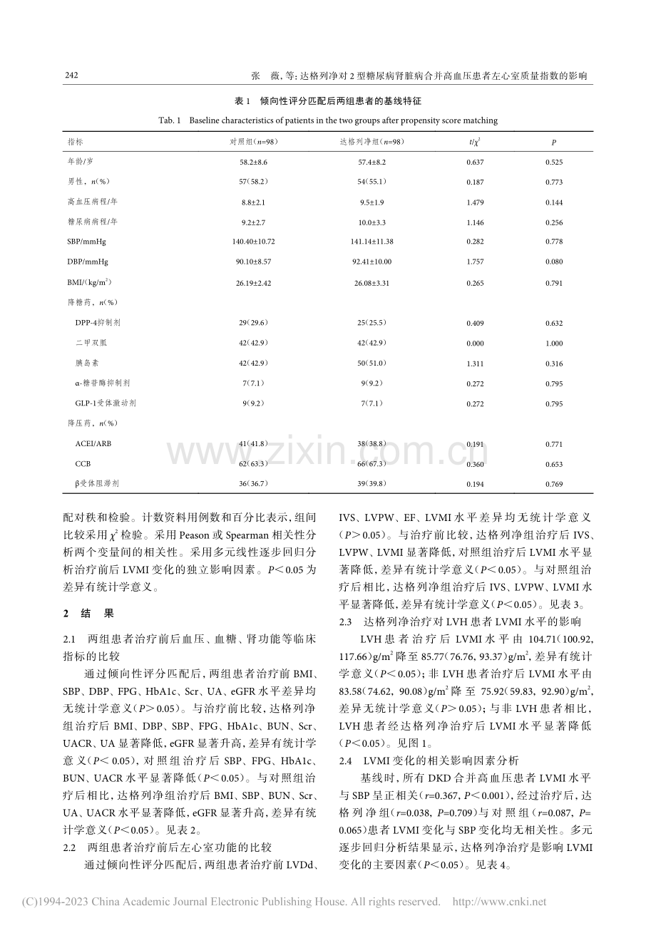 达格列净对2型糖尿病肾脏病...压患者左心室质量指数的影响_张薇.pdf_第3页