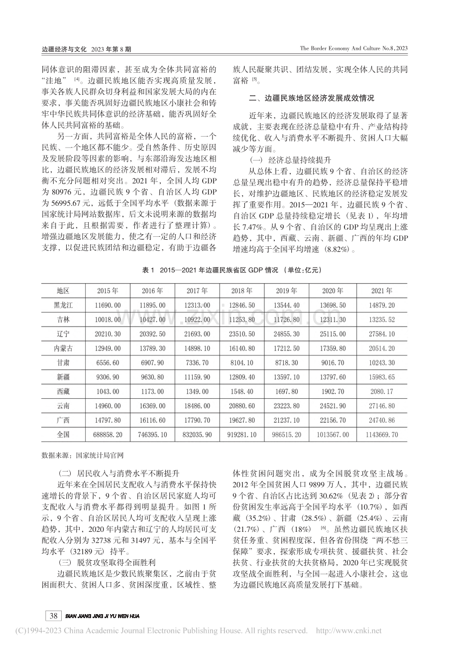 共同富裕下边疆民族地区经济高质量发展研究_高姣萍.pdf_第2页
