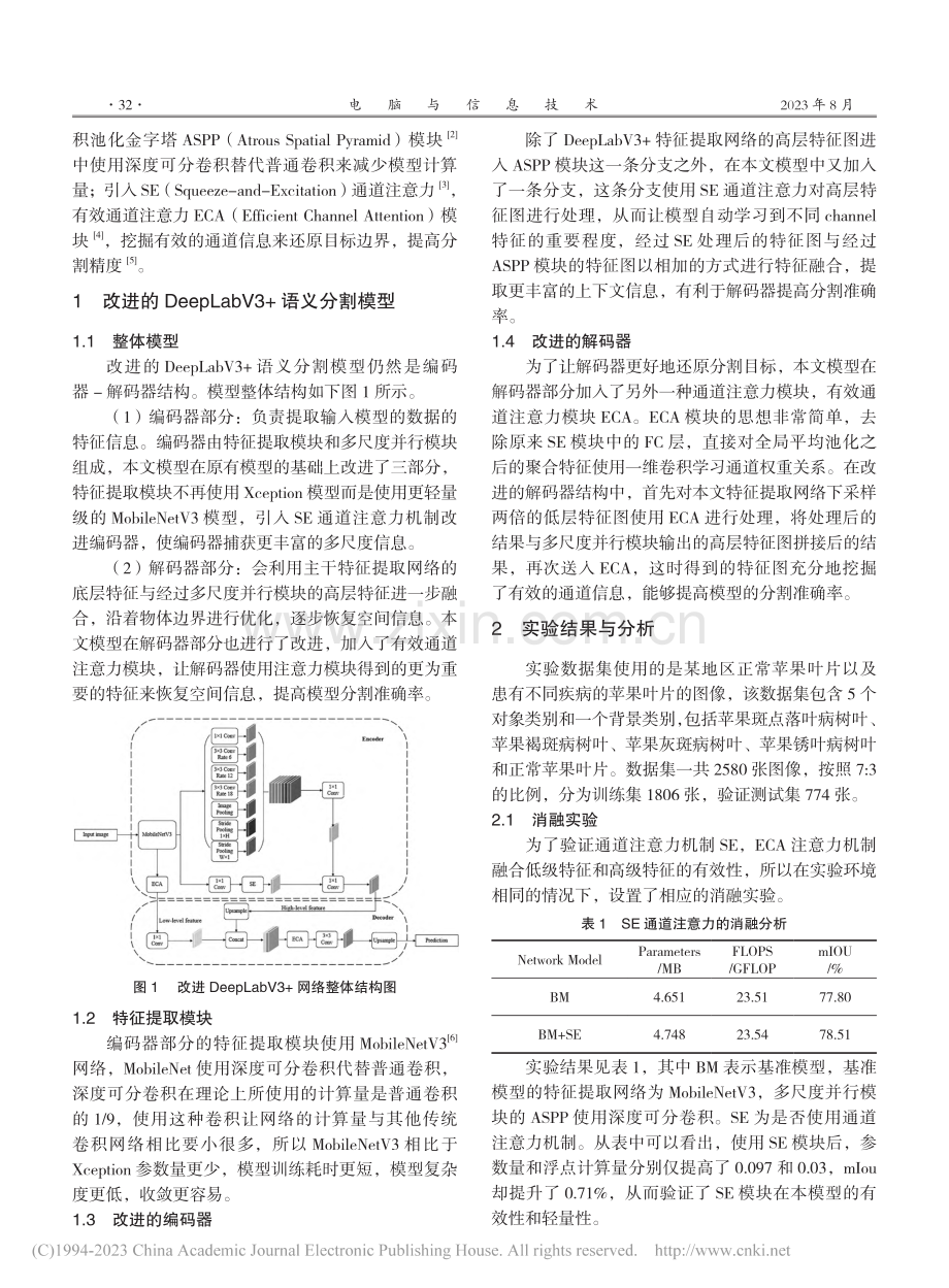 改进DeepLabV3+的农作物病害分割方法_余文杰.pdf_第2页