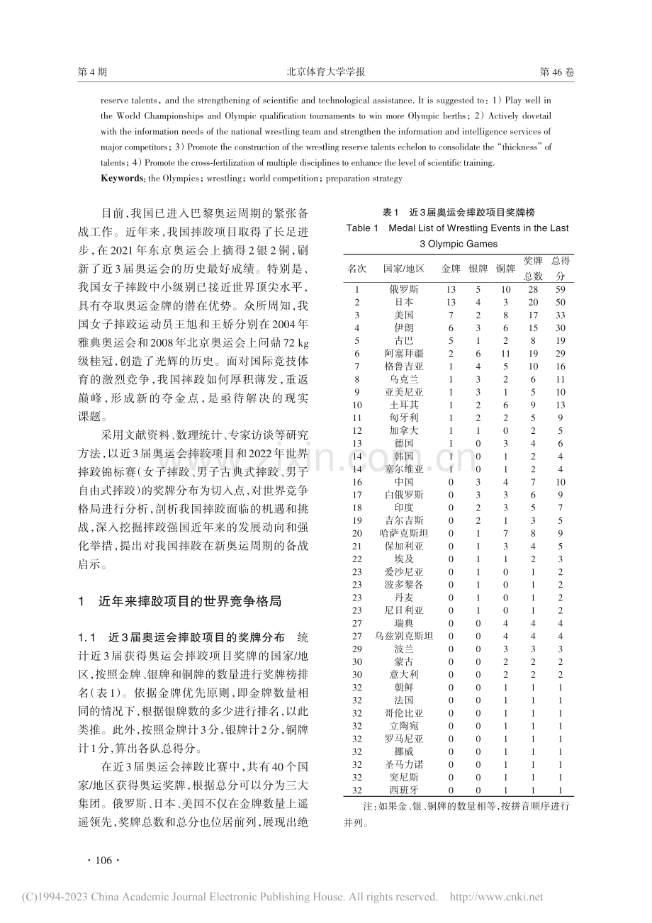 近年来奥运会摔跤项目的世界...及对中国摔跤奥运备战的启示_赵林林.pdf_第2页