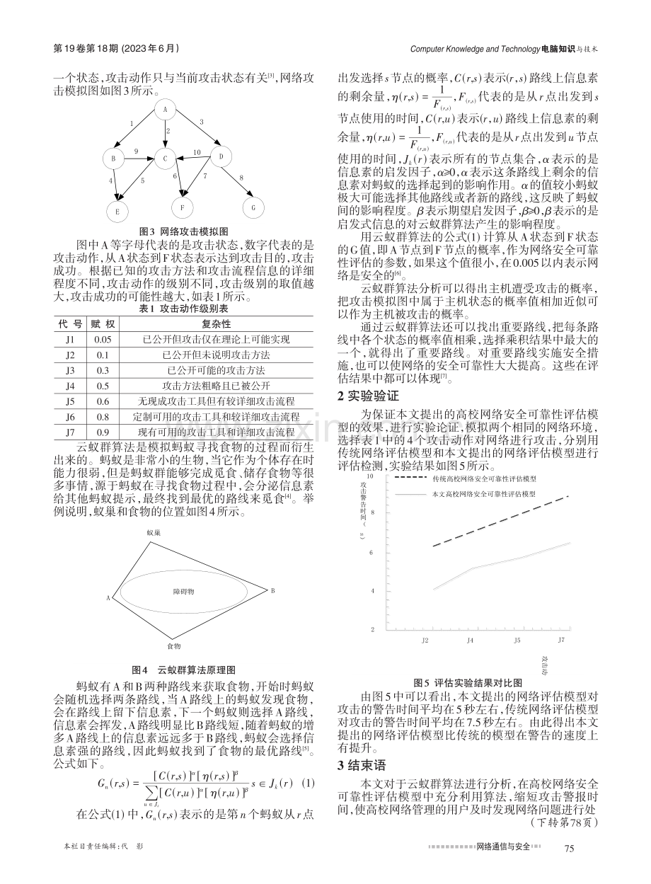 基于隶属云蚁群算法的高校网络安全可靠性评估_王代远.pdf_第2页