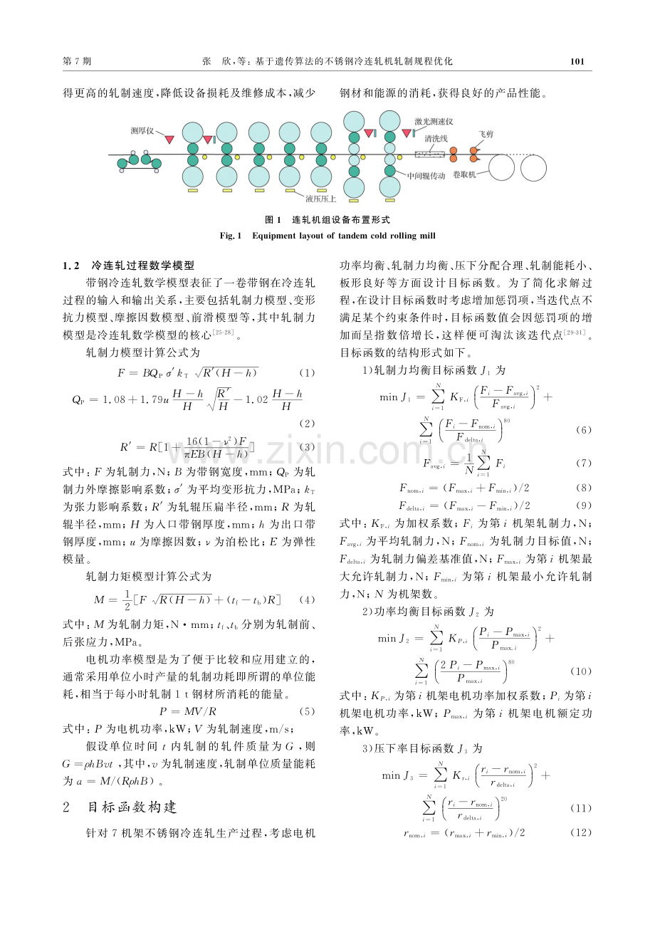 基于遗传算法的不锈钢冷连轧机轧制规程优化_张欣.pdf_第3页