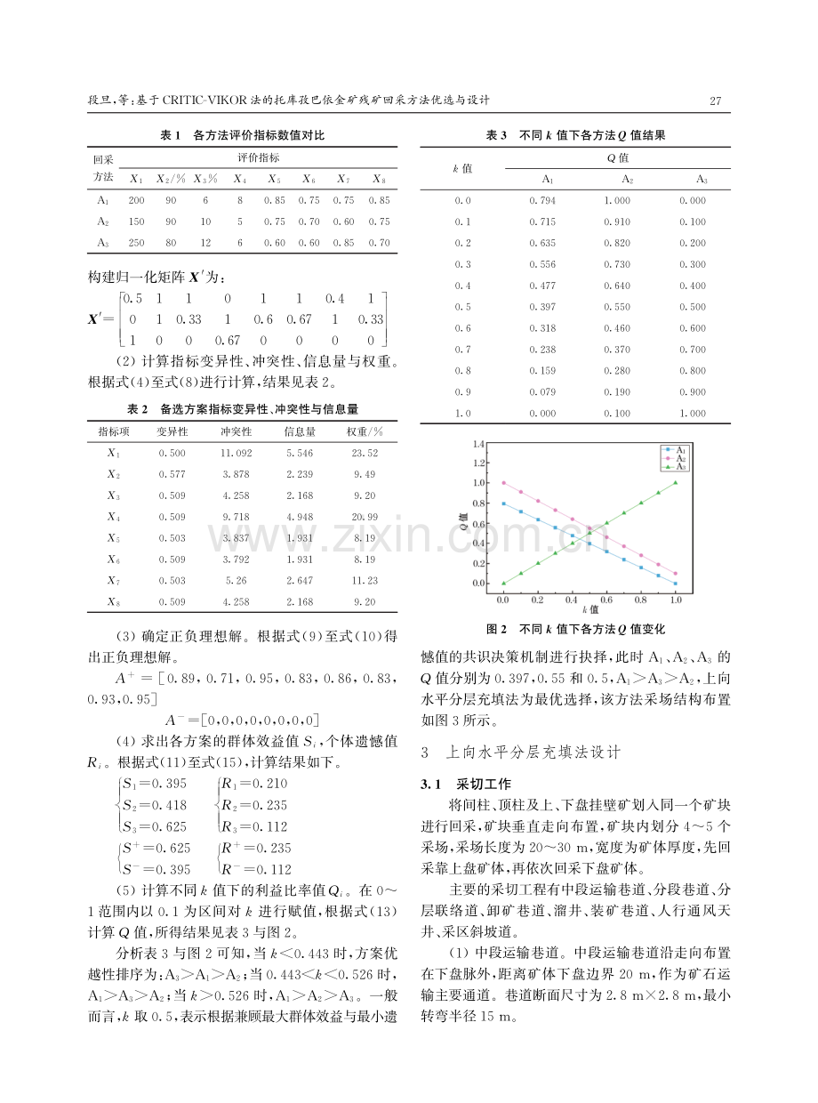 基于CRITIC-VIKOR法的托库孜巴依金矿残矿回采方法优选与设计.pdf_第3页