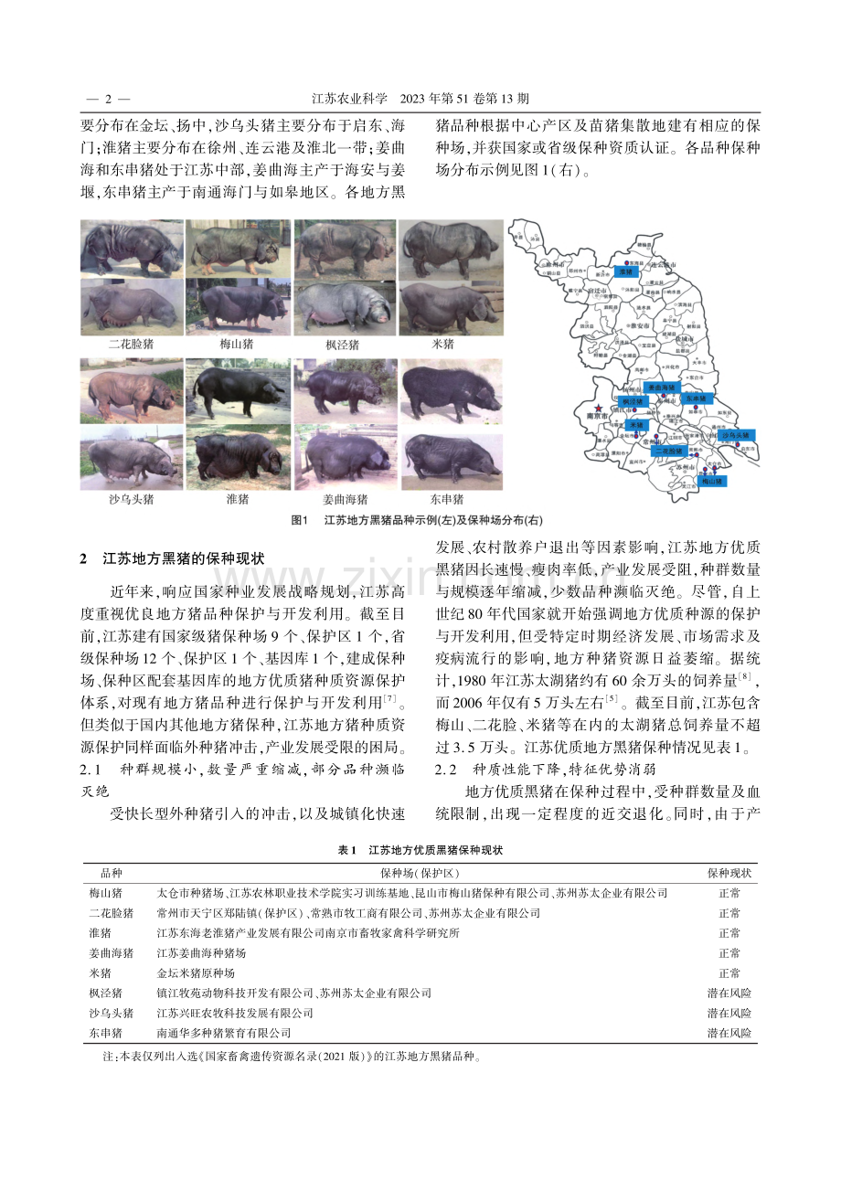 江苏黑猪种质资源的发展现状与未来_方晓敏.pdf_第2页