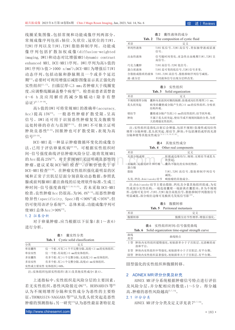 卵巢肿瘤ADNEX MR评分系统的应用解读及研究进展.pdf_第2页