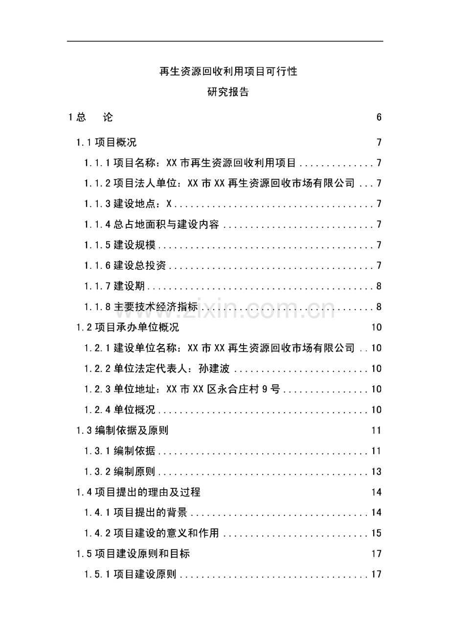 再生资源回收利用项目可行性研究报告.pdf_第1页