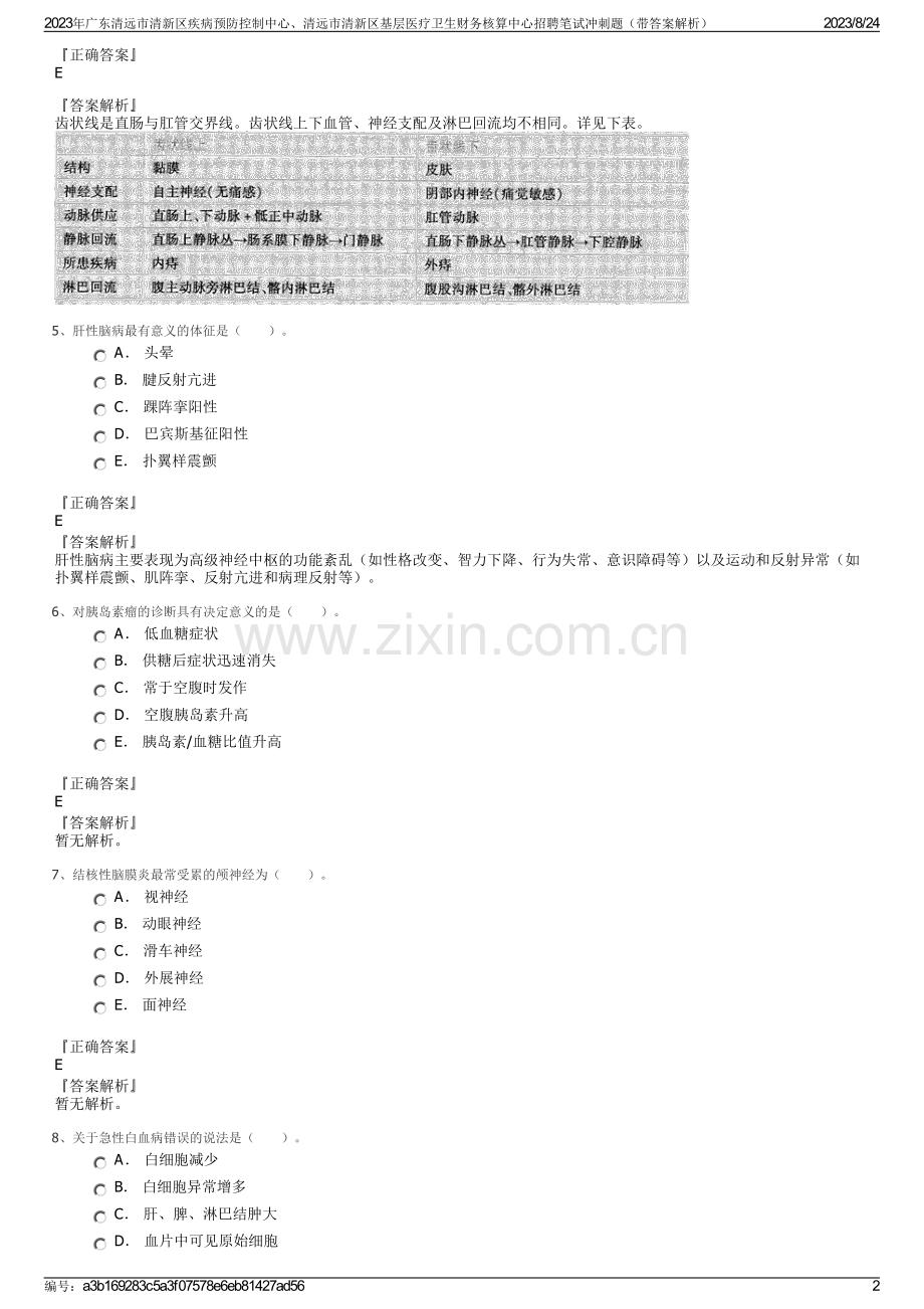 2023年广东清远市清新区疾病预防控制中心、清远市清新区基层医疗卫生财务核算中心招聘笔试冲刺题（带答案解析）.pdf_第2页