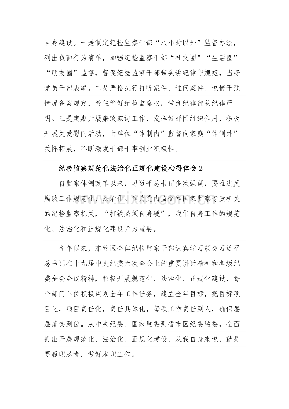 纪检监察规范化法治化正规化建设心得体会集合篇.docx_第3页