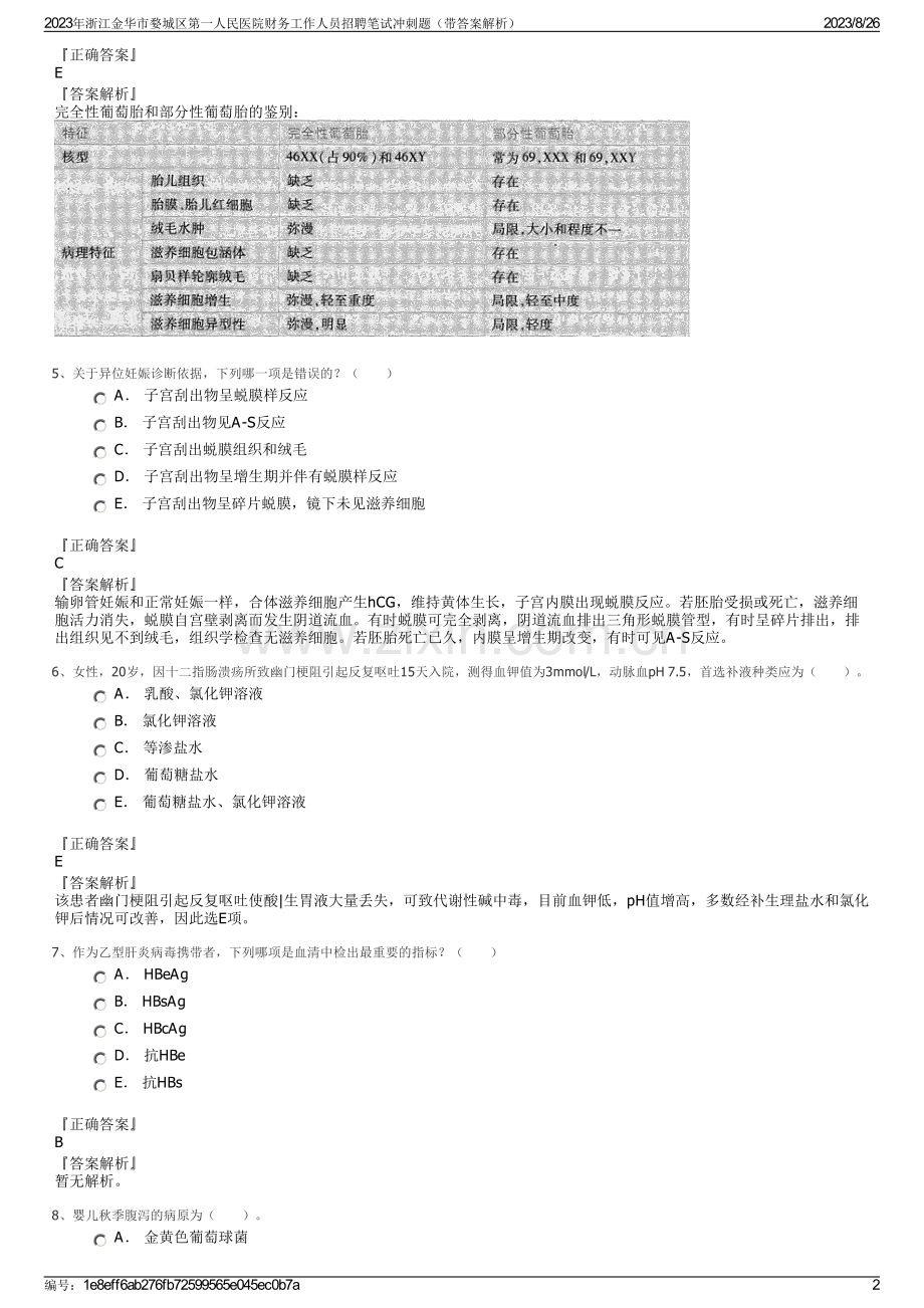 2023年浙江金华市婺城区第一人民医院财务工作人员招聘笔试冲刺题（带答案解析）.pdf_第2页