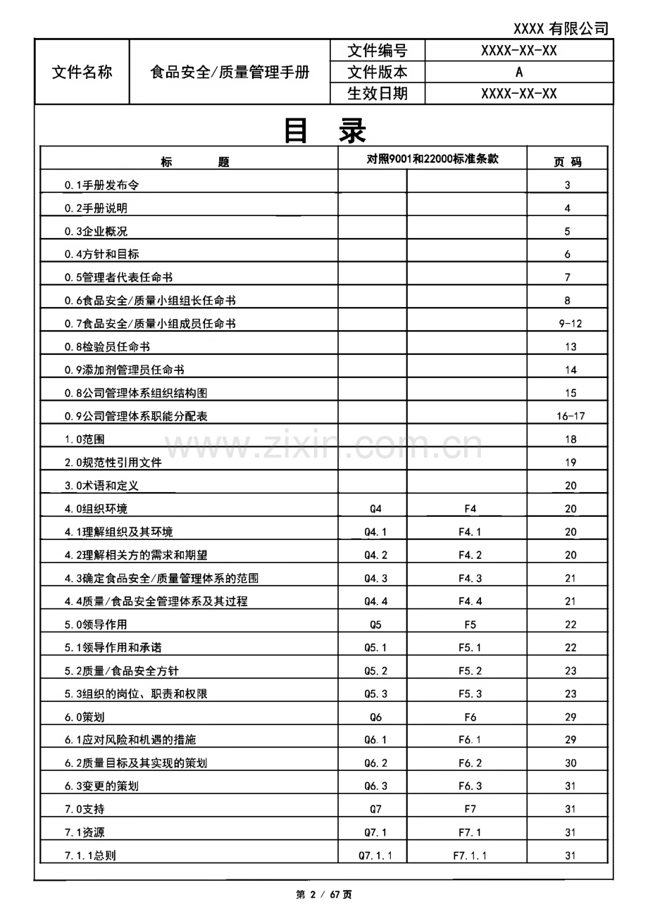 某食品公司安全-质量管理手册.pdf_第2页