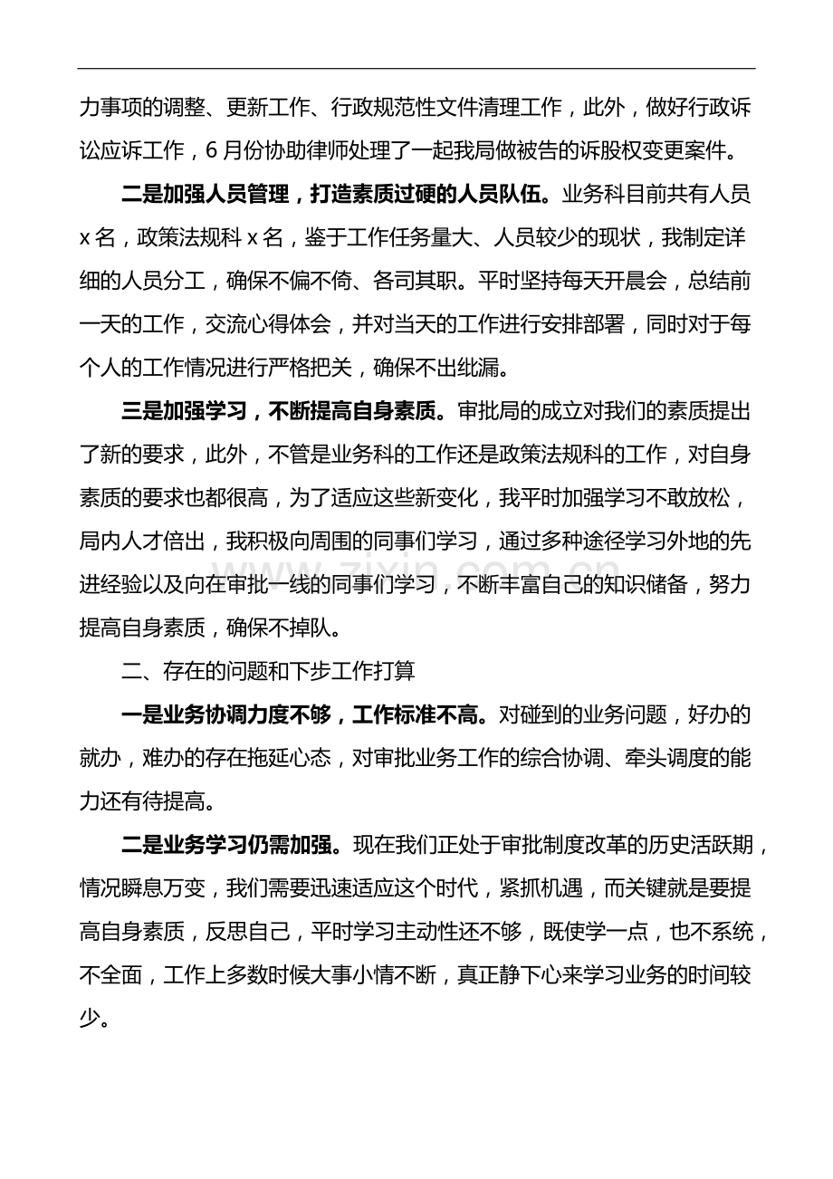 行政审批服务局个人上半年工作总结范文.docx_第2页