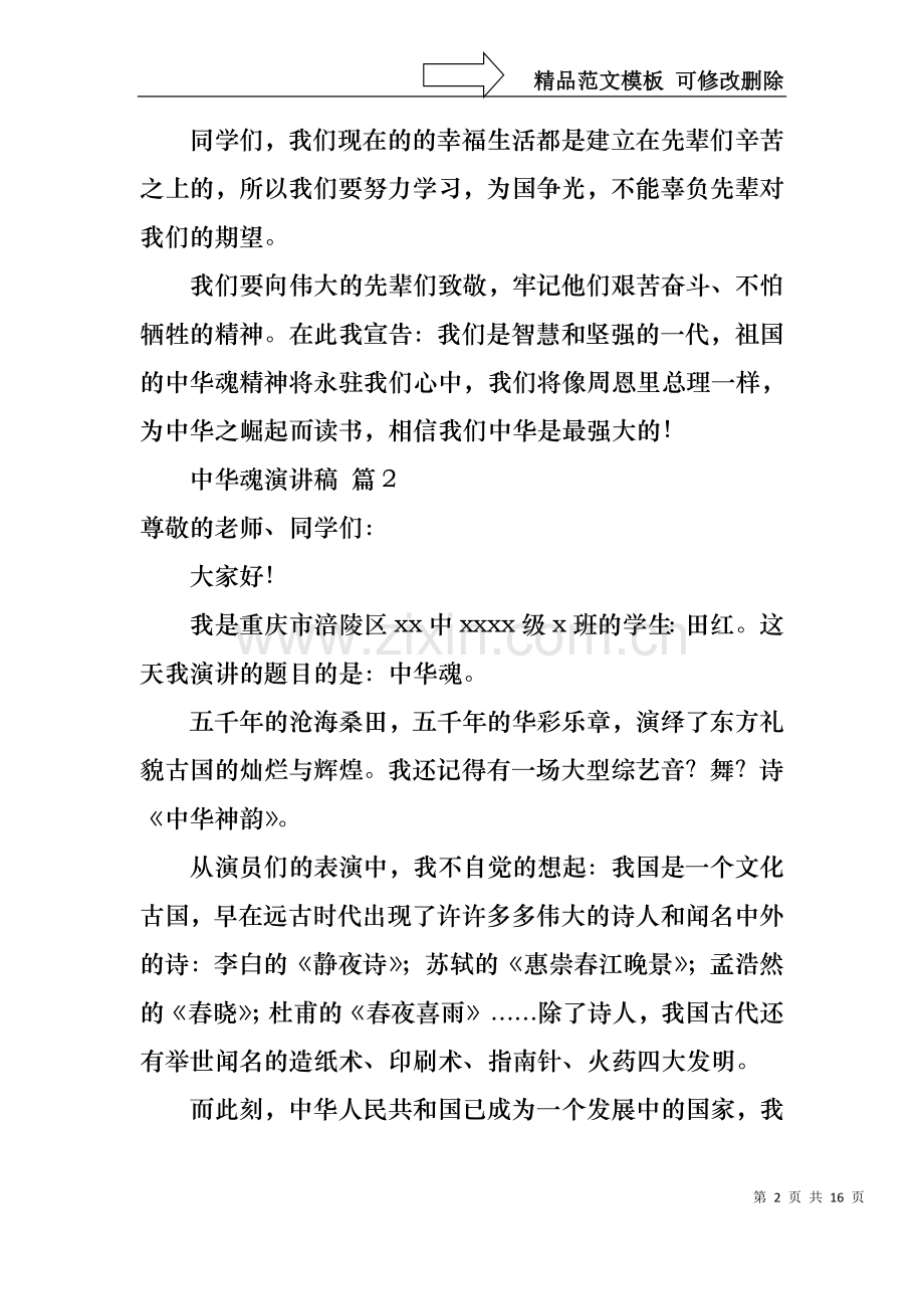 中华魂演讲稿范文锦集八篇1.docx_第2页