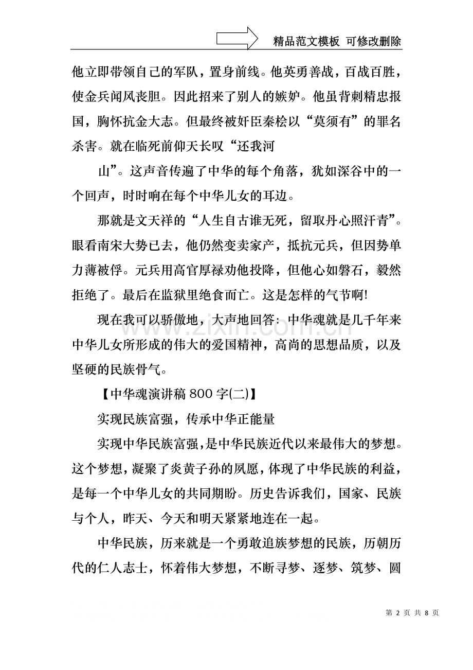 中华魂演讲稿800字,中华魂演讲稿范文.docx_第2页