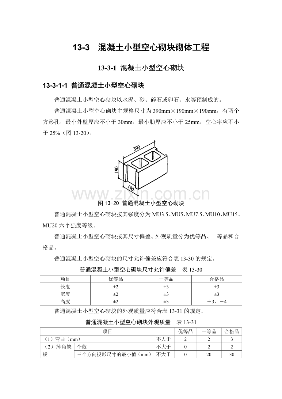 13-3 混凝土小型空心砌块砌体工程.doc_第1页