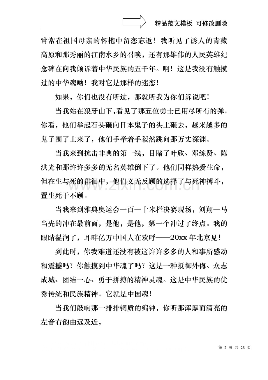 中华魂演讲稿范文十篇.docx_第2页