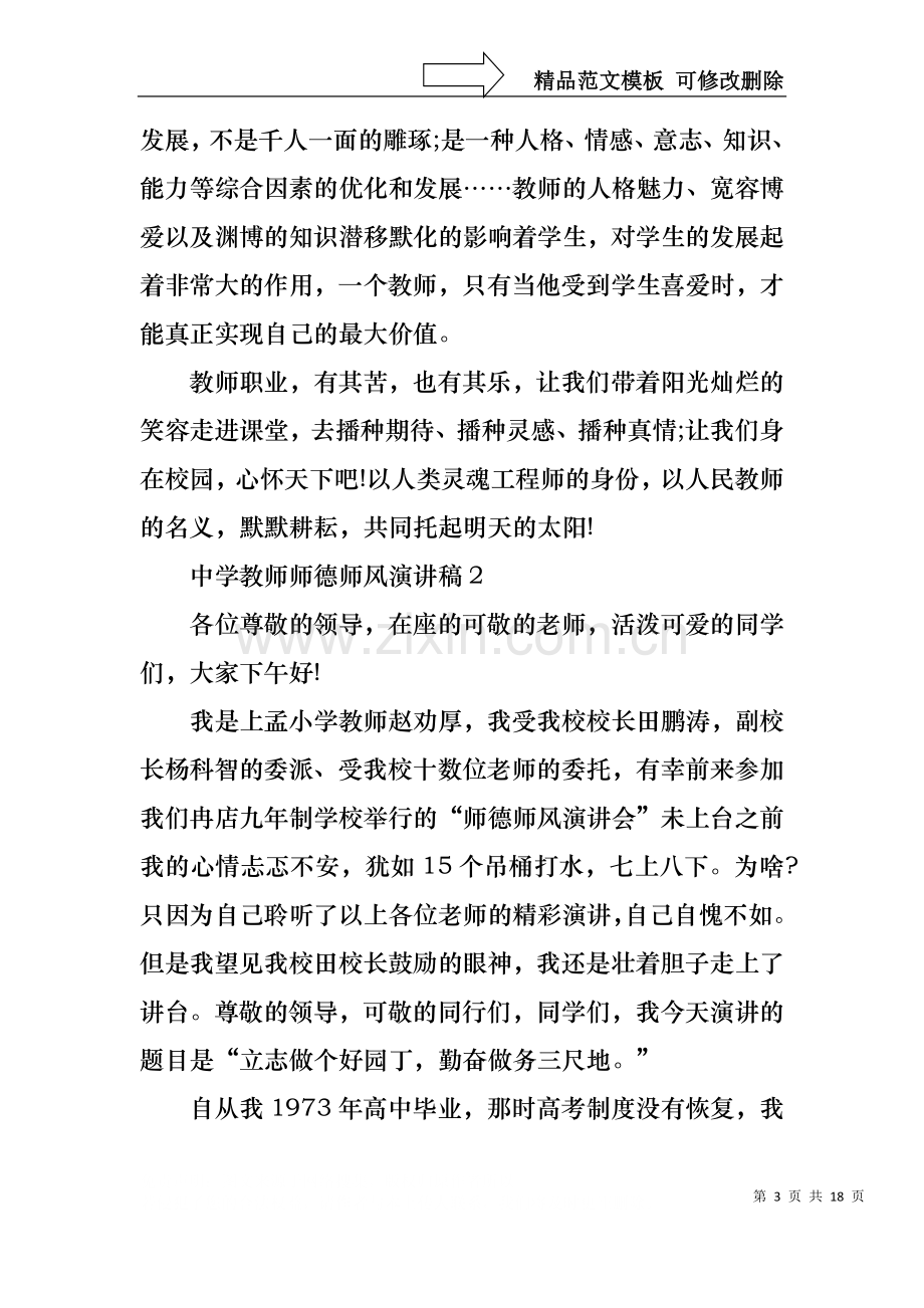 中学教师师德师风演讲稿(6篇).docx_第3页