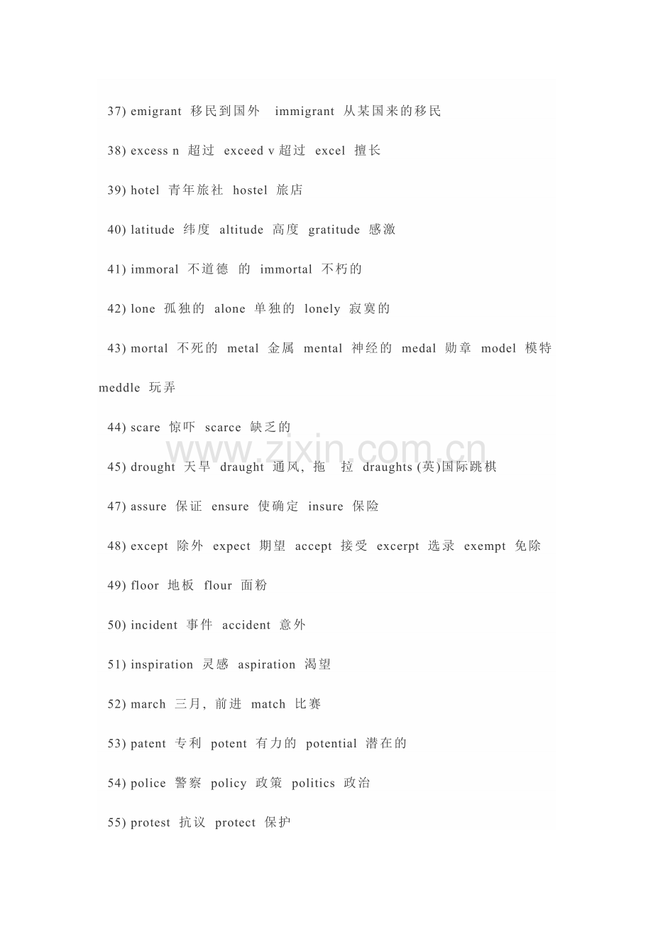 初中英语最容易拼写错误的150组单词.docx_第3页