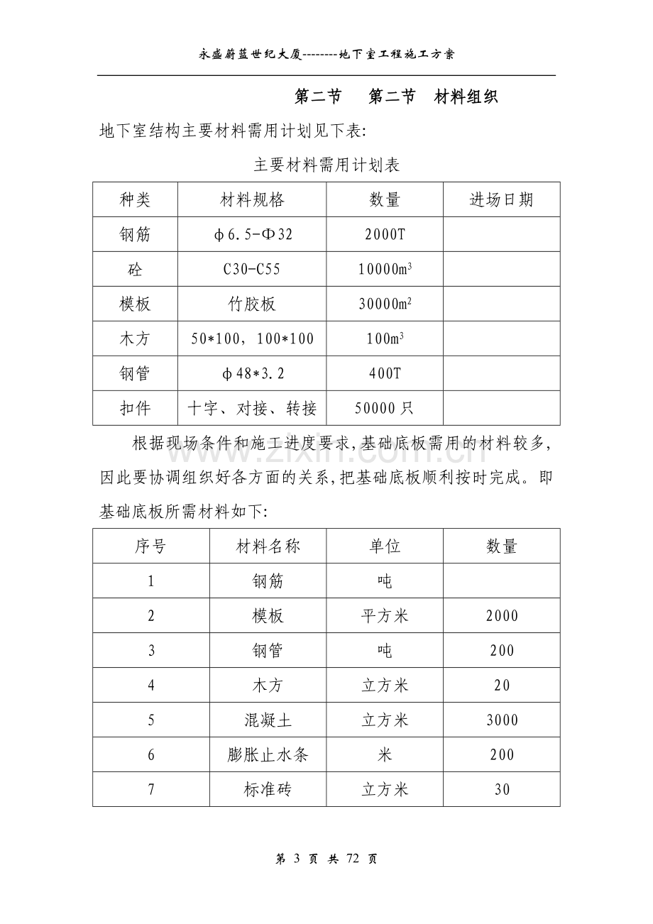 大厦地下室施工方案.doc_第3页