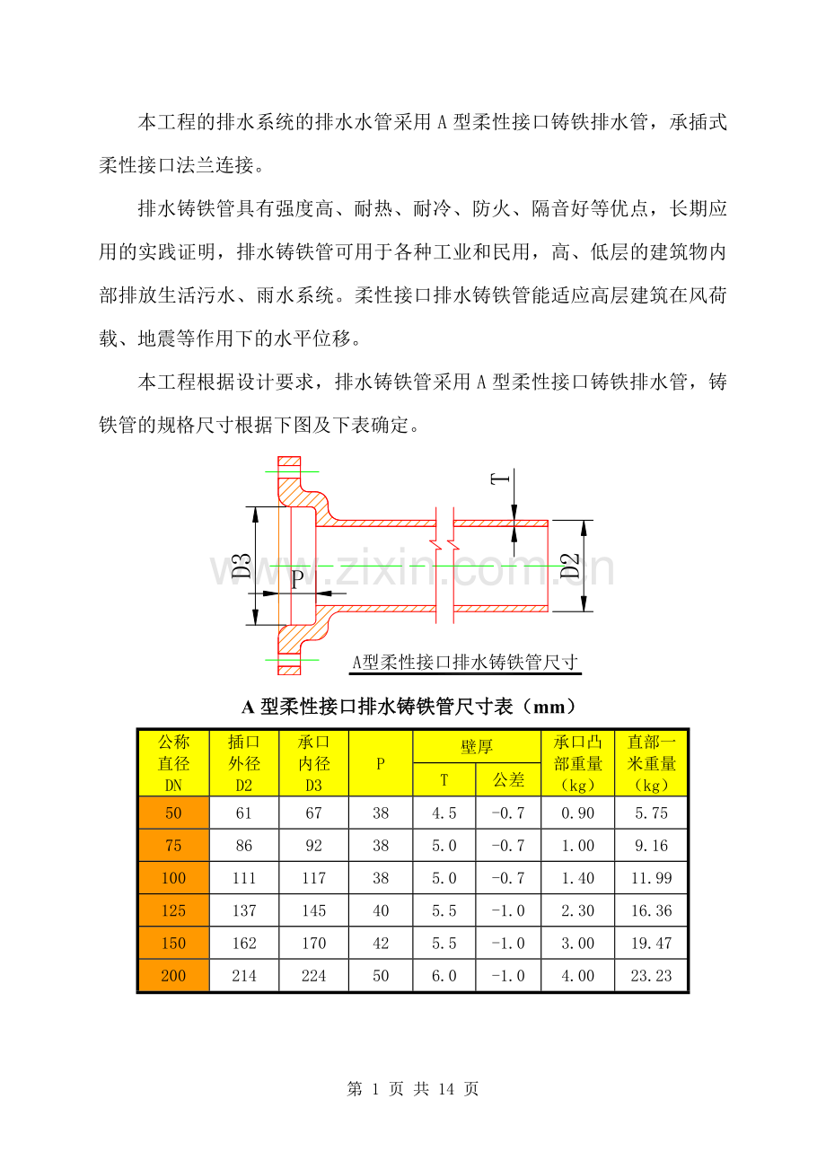 A型柔性法兰连接排水铸铁管施工工艺.doc_第1页