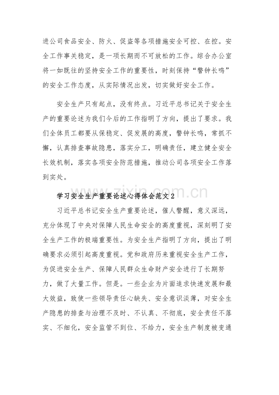 学习安全生产重要论述心得体会范文合集篇.docx_第3页