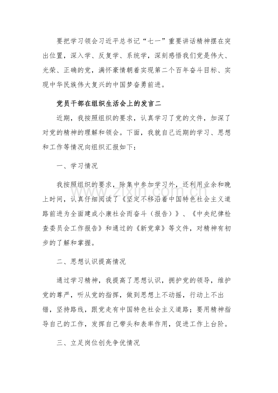 党员干部在组织生活会上的发言多篇文稿.docx_第3页