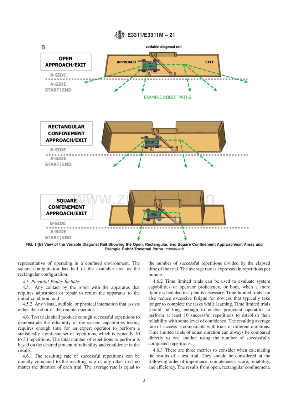 ASTM E3311 E3311M-21 使用可变对角轨道障碍物评估机器人机动性响应的标准试验方法.pdf_第3页