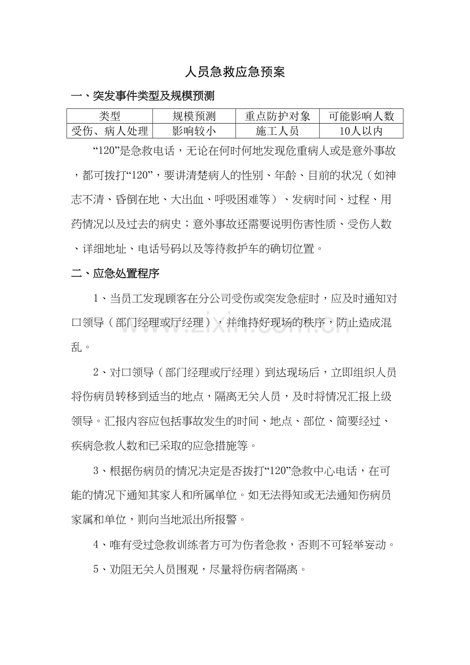 学术讨论—人员急救应急预案.doc_第1页